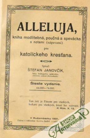 Obal knihy Alleluja