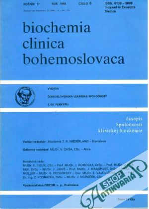 Obal knihy Biochemia clinica bohemoslovaca 6/1988