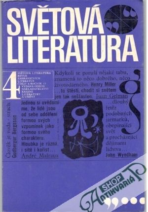 Obal knihy Světová literatura 4/1968