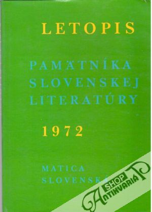 Obal knihy Letopis pamätníka slovenskej literatúry 1972