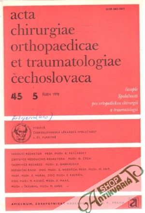 Obal knihy Acta chirurgiae orthopaedicae et traumatologiae čechoslovaca 5/1978