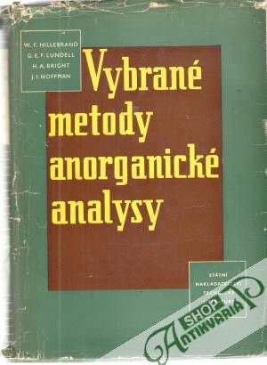 Obal knihy Vybrané metody anorganické analysy