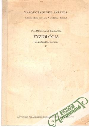 Obal knihy Fyziológia pre poslucháčov medicíny III.