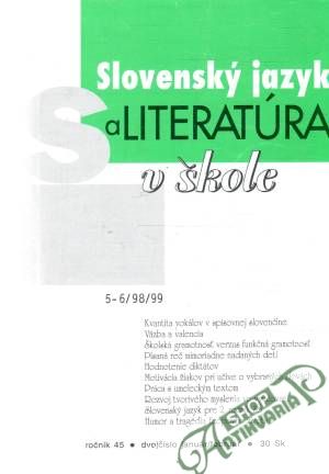 Obal knihy Slovenský jazyk a literatúra v škole 5-6/98/99