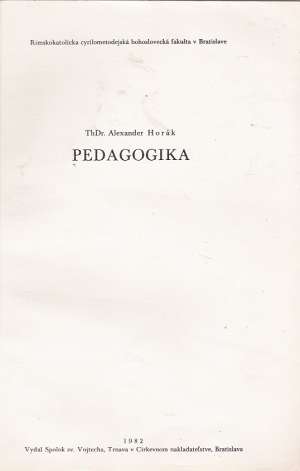 Obal knihy Pedagogika