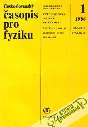 Obal knihy Československý časopis pro fyziku 1986