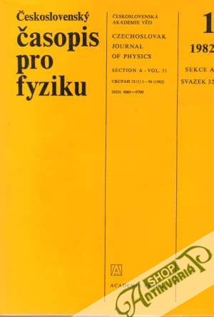 Obal knihy Československý časopis pro fyziku 1982
