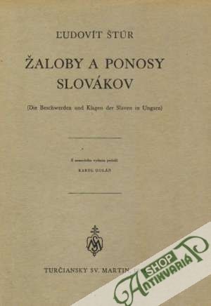 Obal knihy Žaloby a ponosy Slovákov