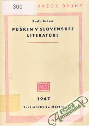 Obal knihy Puškin v slovenskej literatúre