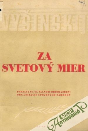 Obal knihy Za svetový mier