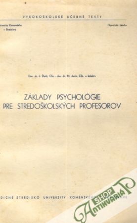 Obal knihy Základy psychológie pre stredoškolských profesorov