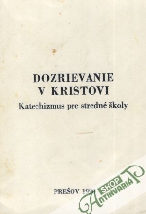 Obal knihy Dozrievanie v Kristovi