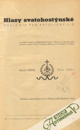 Obal knihy Hlasy svatohostýnské roč. XXXXVII./1941