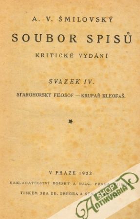 Obal knihy Soubor spisú IV. - Starohorský filosof-Krupař Kleofáš