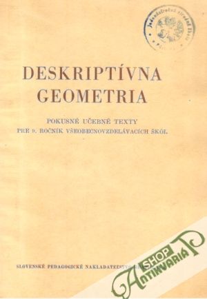 Obal knihy Deskriptívna geometria