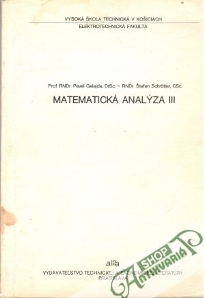 Obal knihy Matematická analýza III.
