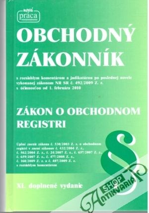 Obal knihy Obchodný zákonník, Zákon o obchodnom registri