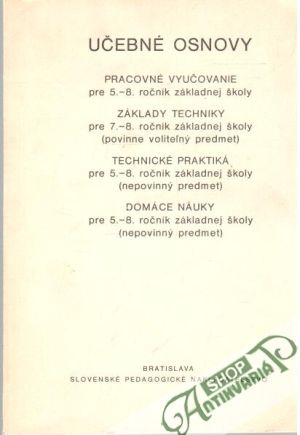 Obal knihy Učebné osnovy - pracovné vyučovanie