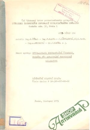 Obal knihy Optimalizace dokumentační činnosti, zejména při zpracování periodické literatury