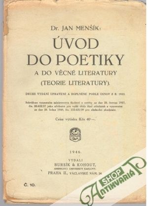 Obal knihy Úvod do poetiky a do věcné literatury