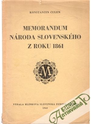 Obal knihy Memorandum národa slovenského z roku 1861