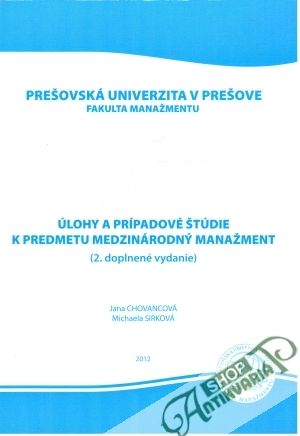 Obal knihy Úlohy a prípadové štúdie k predmetu medzinárodný manažment