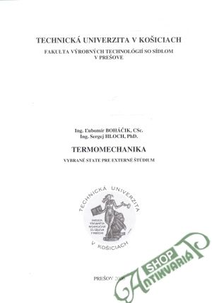 Termomechanika - Boháčik Ľubomír, Hloch Sergej
