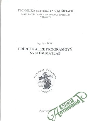 Obal knihy Príručka pre programový systém matlab