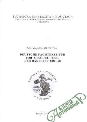Deutsche fachtexte fur fortgeschrittene - Splítková Magdaléna