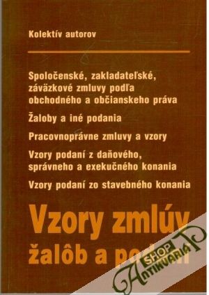 Obal knihy Vzory zmlúv, žalôb a podaní