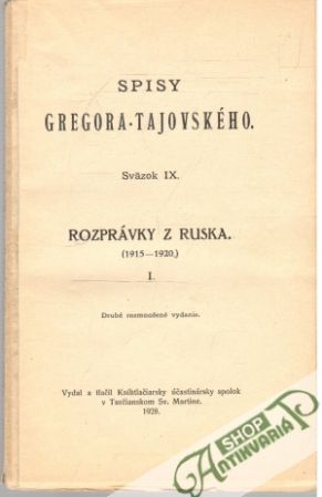 Obal knihy Spisy Gregora-Tajovského