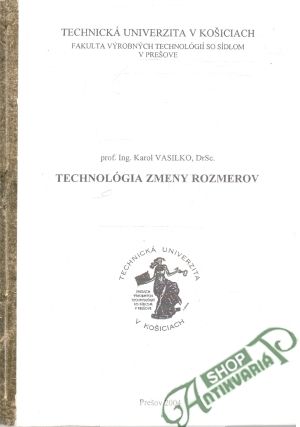 Obal knihy Technológia zmeny rozmerov