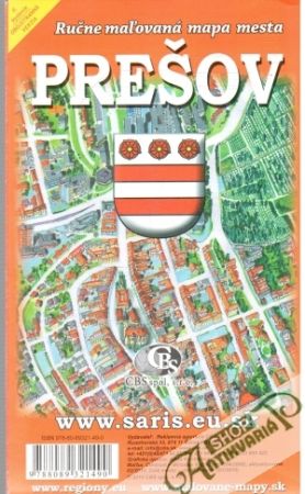 Obal knihy Prešov - Ručne maľovaná mapa mesta