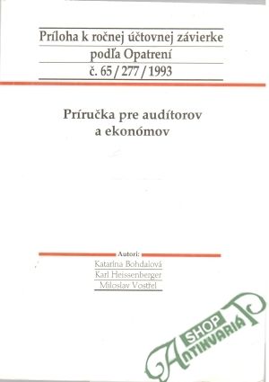 Obal knihy Príručka pre audítorov a ekonómov