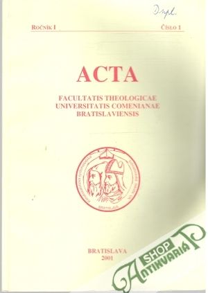 Obal knihy Acta - Faculatis theologicae Universitatis Comenianae Bratislaviensis