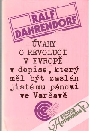 Obal knihy Úvahy o revoluci v Evropě v dopise, který měl být zaslán jistému pánovi ve Varšavě