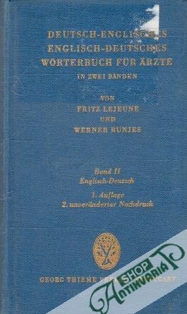 Obal knihy Deutsch - Englishes Englisch - Deutsches Wörterbuch fü Ärzte II.