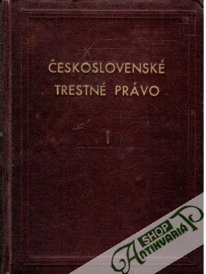 Obal knihy Československé trestné právo