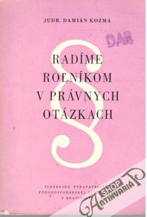 Obal knihy Radíme roľníkom v právnych otázkach