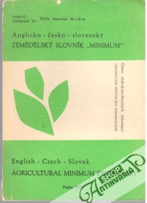 Obal knihy Anglicko - česko - slovenský zemědělský slovník 