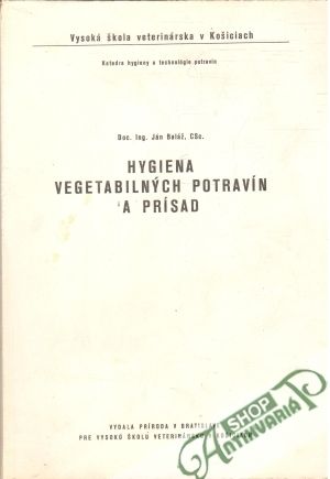 Obal knihy Hygiena vegetabilných potravín a prísad