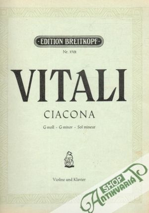 Obal knihy Vitali - Ciacona g moll - g minor - sol mineur