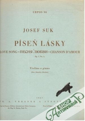 Obal knihy Josef Suk - Píseň lásky op. 7