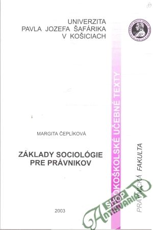 Obal knihy Základy sociológie pre právnikov