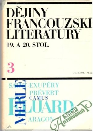 Obal knihy Dějiny francouzské literatury 19. a 20. stol. 3.
