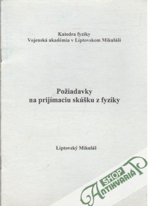 Obal knihy Požiadavky na prijímaciu skúšku z fyziky