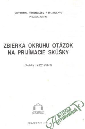 Zbierka okruhu otázok na prijímacie skúšky - Kolektív autorov
