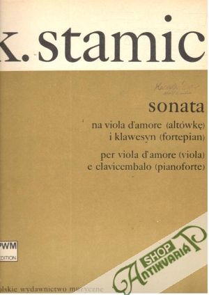 Obal knihy K. Stamic - Sonata