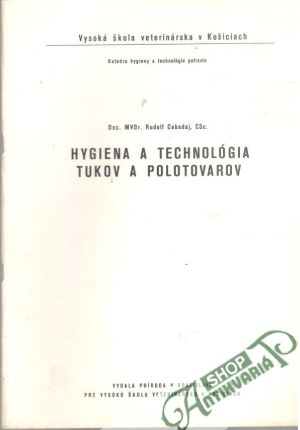 Obal knihy Hygiena a technológia tukov a polotovarov