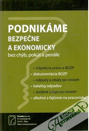 Obal knihy Podnikáme bezpečne a ekonomicky